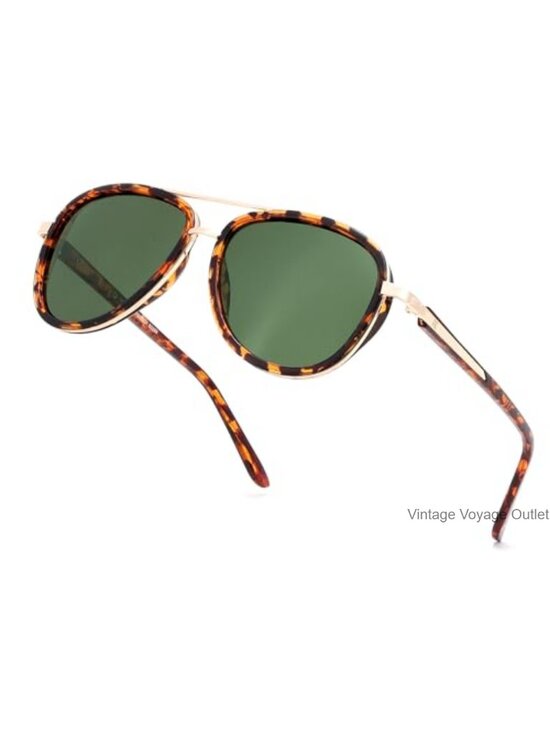 Retro Polarized Aviator Sunglasses UV400 Protection Metal Frame main image 4